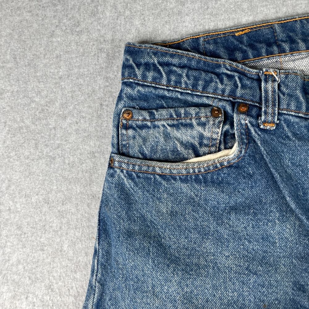 Levis 505 XX Pants Jeans 36x30 Blue Denim Straight Leg Distressed Mens - Picture 5 of 10